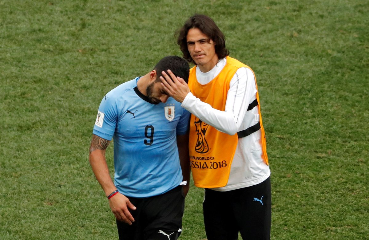 Cavani anotó tres goles en la copa mundial