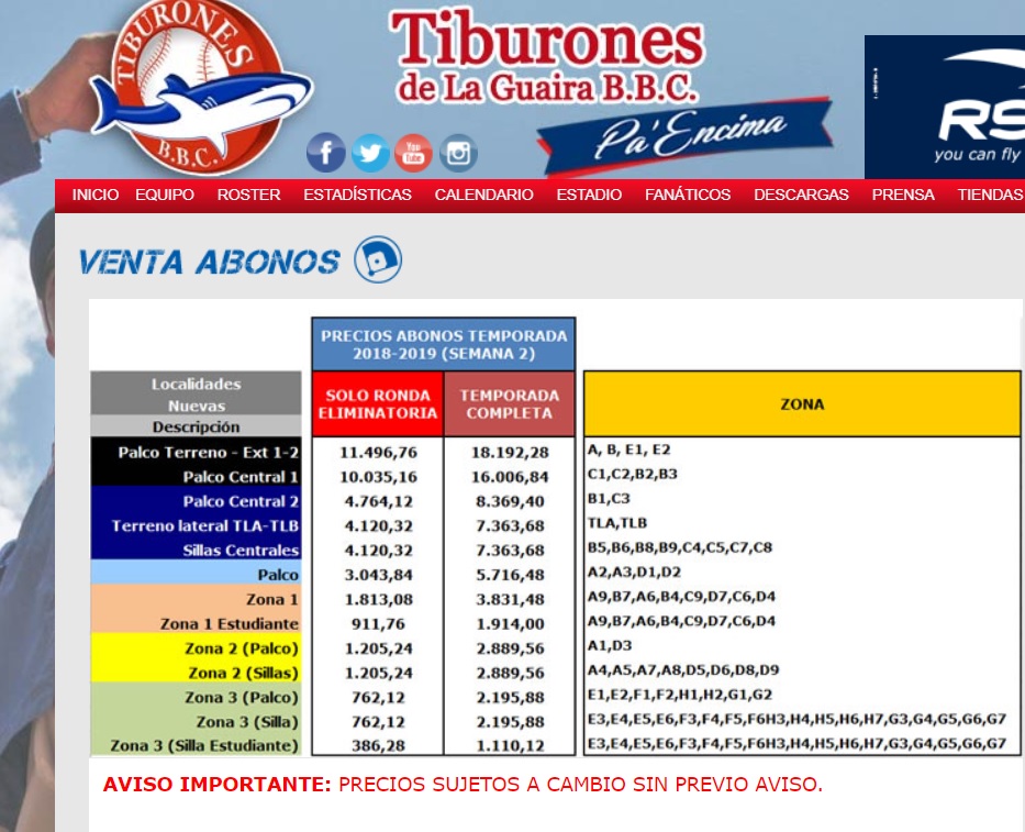 Beisbol venezolano abonados