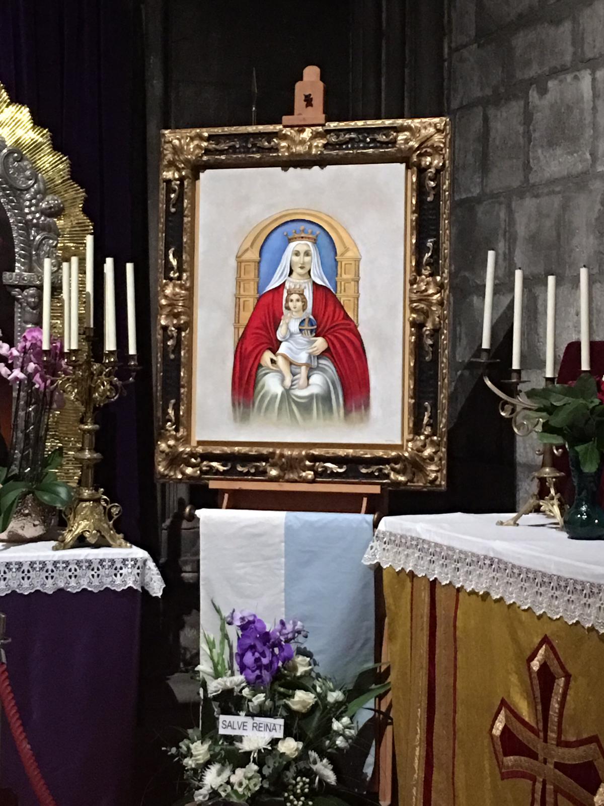 Catedral de Notre Dame recibe obra de la Virgen de Coromoto pintada por