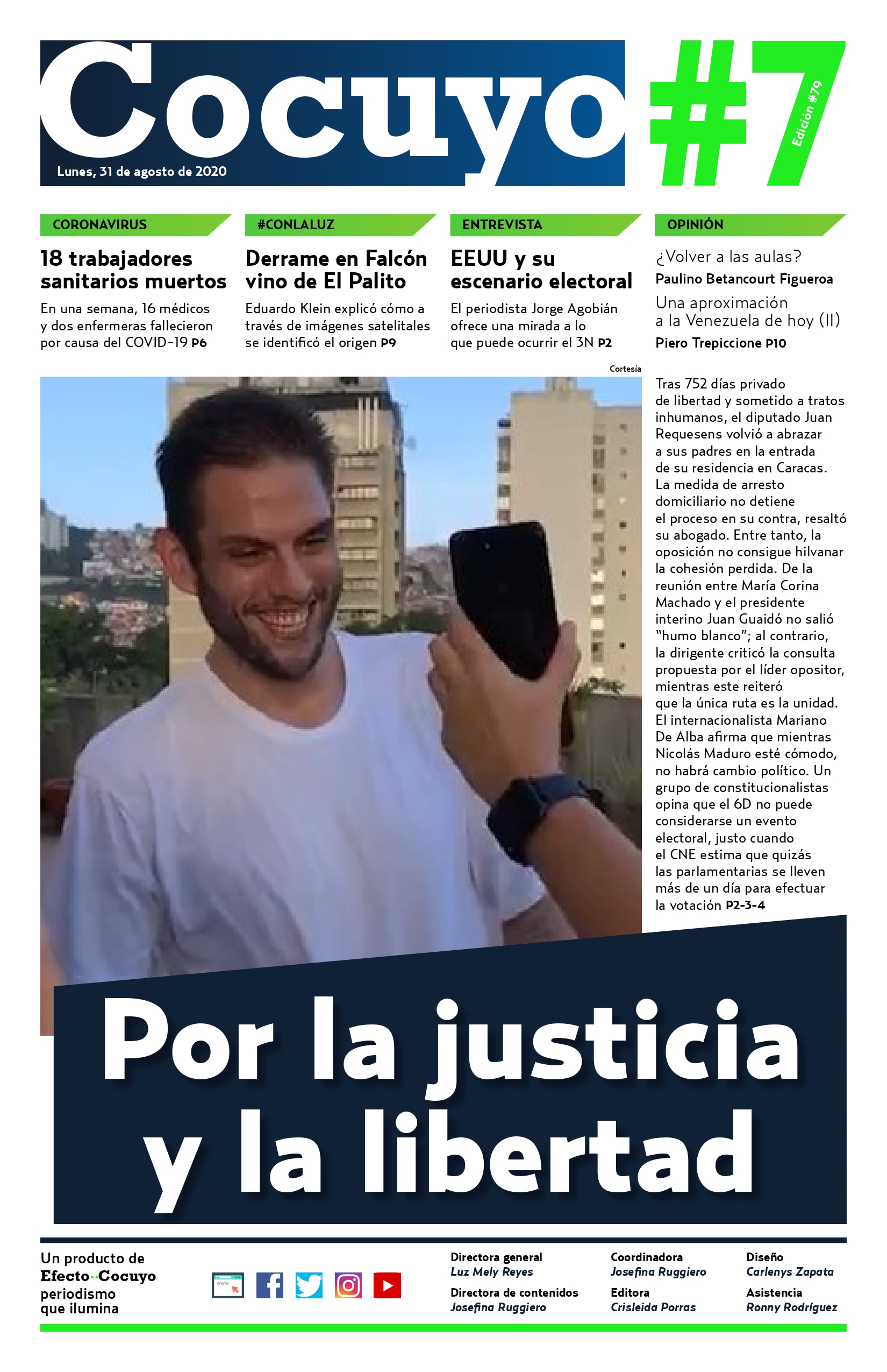 Portada edición 79 Cocuyo #7 Por la justicia y la libertad