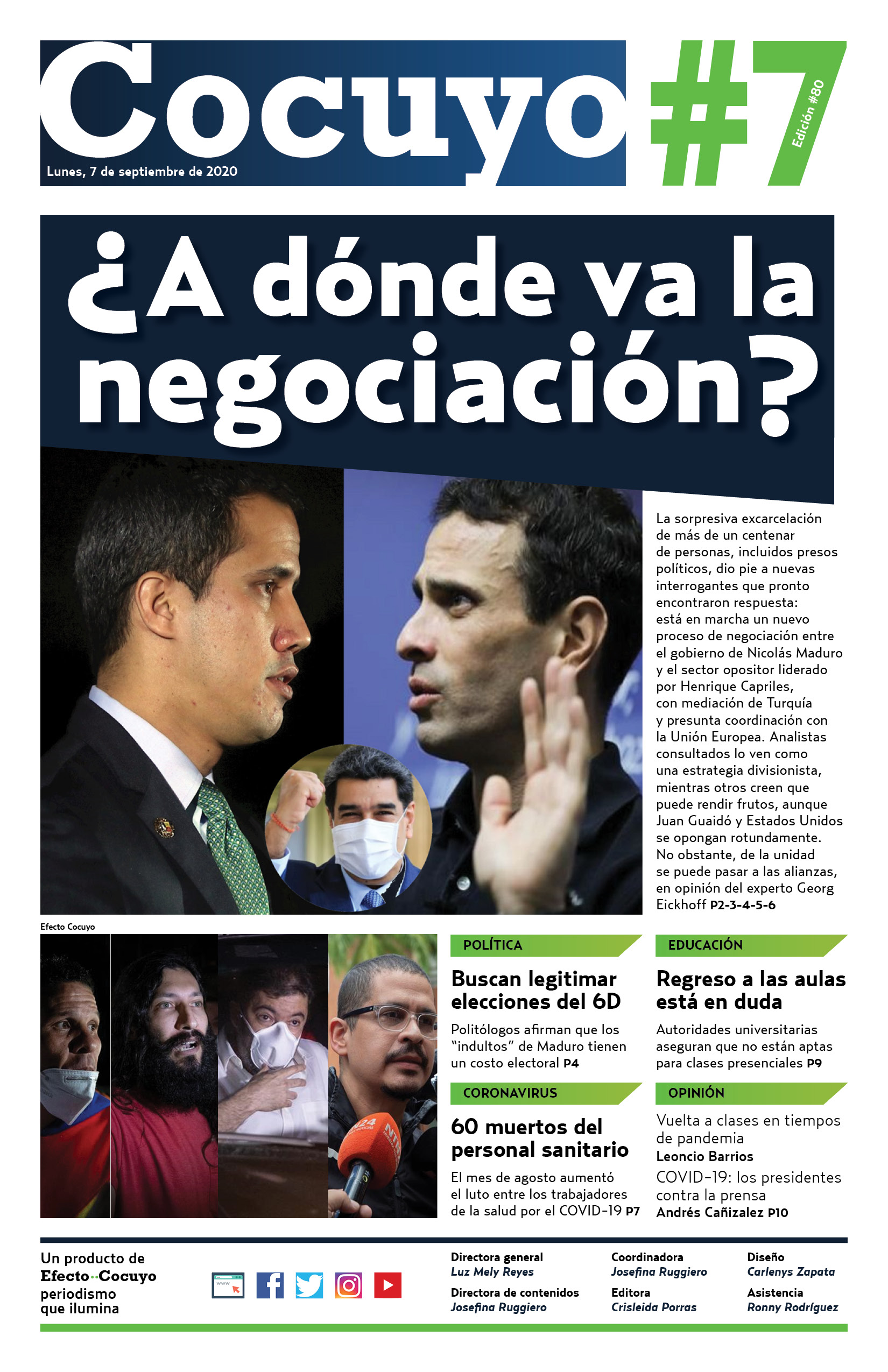 Portada Cocuyo #7 nro 80 ¿A dónde va la negociación?