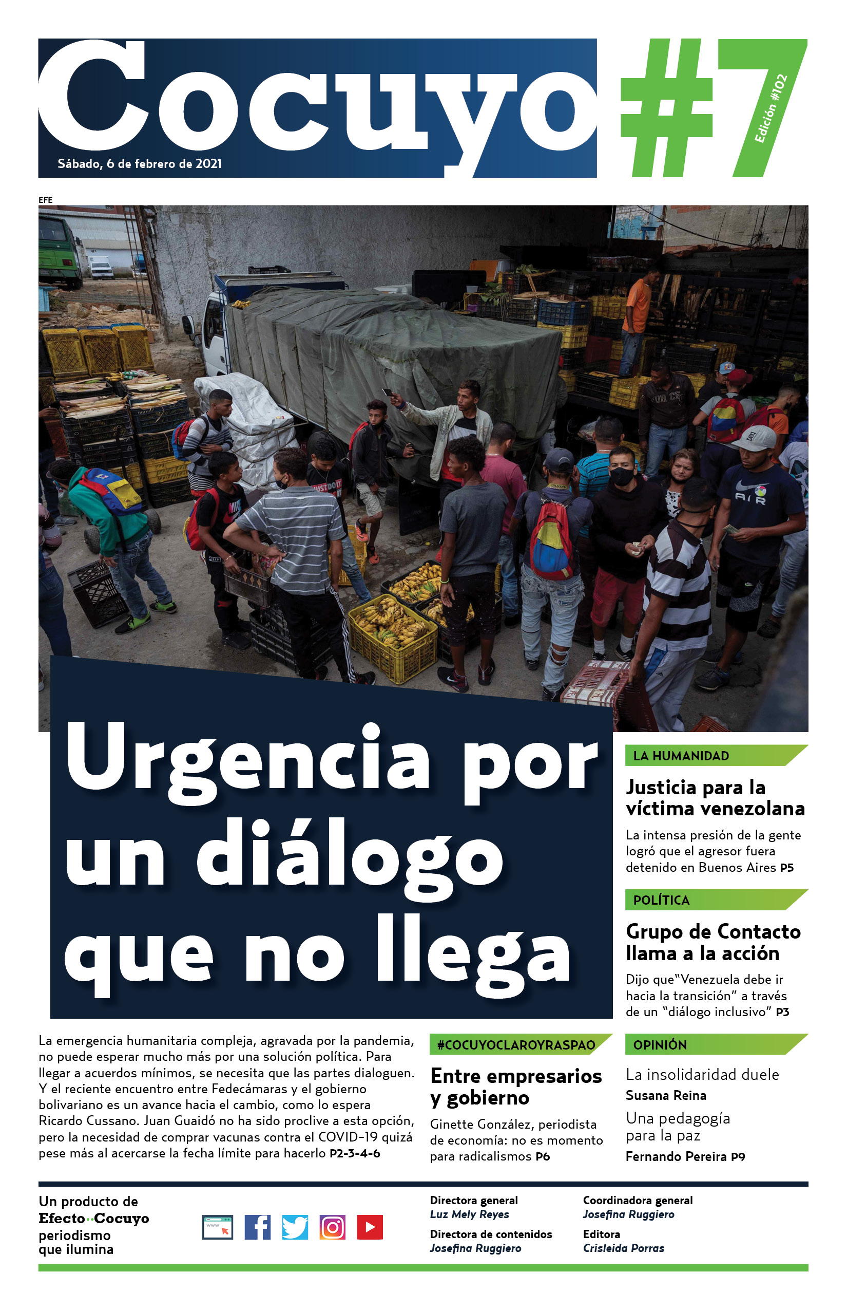 Portada edición 102 Cocuyo #7 Urgencia por un diálogo que no llega