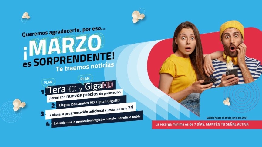 Simple TV agrega 32 canales HD a su plan Giga y baja precios