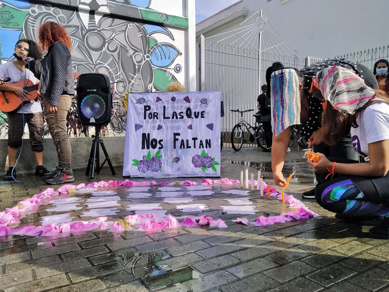 Con el arte también expresaron su rechazo a la violencia contra la mujer