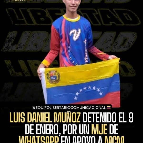 Luis Daniel Muñoz Landaeta: un repostero de Monagas que es preso político por pedir salir a protestar