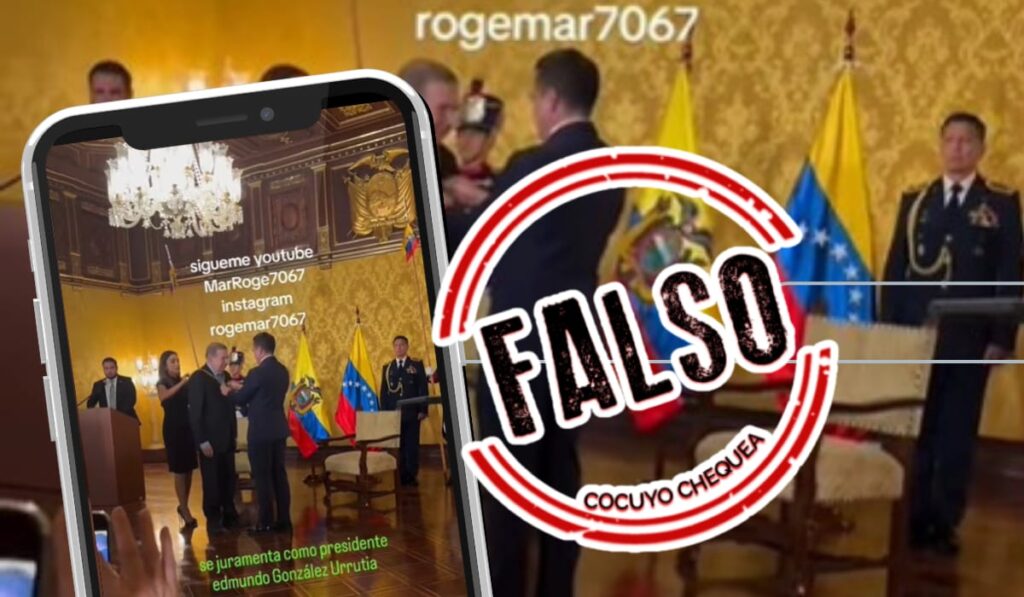 Video de condecoración de Edmundo González en Ecuador se difunde como si fuese su juramentación presidencial