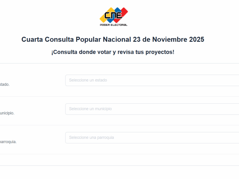 CNE no activa aún su página web, pero habilita otra para la consulta popular del 23 de noviembre