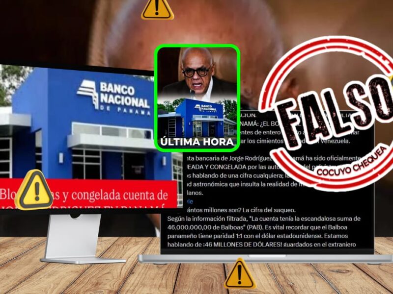 Bulo de cuenta congelada de Jorge Rodríguez fue viralizado por conocidos desinformantes