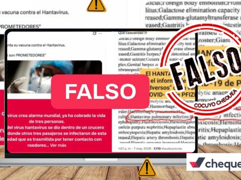 Desinformación sobre el hantavirus: ni es nuevo, ni Pfizer presentó vacuna reciente ni es producto del COVID-19